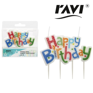 Świeczka HAPPY BIRTHDAY wzór 1 RAVI
